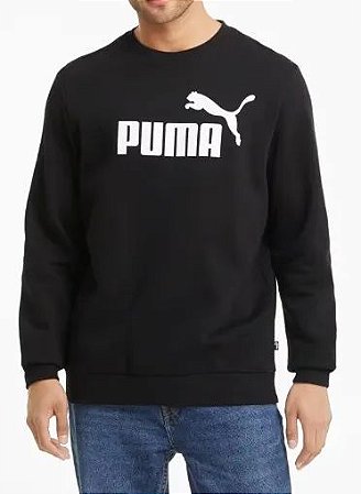 Moletom Puma Masculino Big Logo Crew - Preto