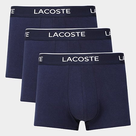 Cueca Box Masculina Lacoste - Azul Marinho ( 3 unidades) 5H9681