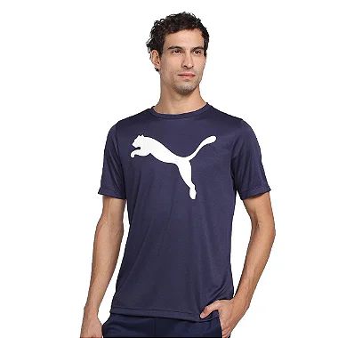 Camiseta Puma Masculina Active Big Logo Azul Marinho