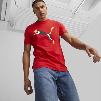 Camiseta Puma Masculina Iconic Cat Tee- Vermelha