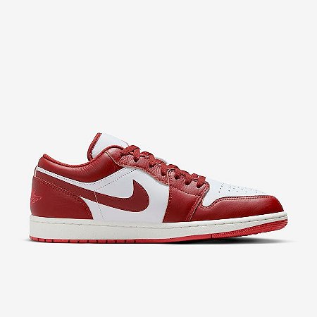 Tênis Nike Masculino Air Jordan 1 Low SE- Branco + vinho FJ3459