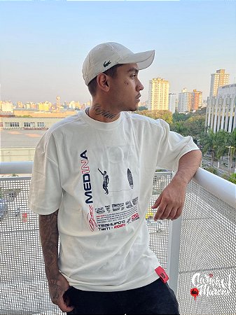 Camiseta RJ7 Masculina Suedine Medina - Branca