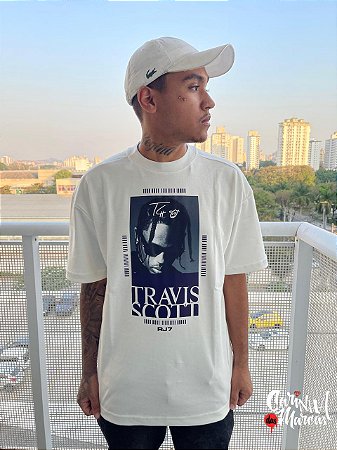 Camiseta RJ7 Masculina Suedine Travis Scott- Branca
