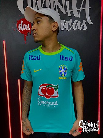 Camiseta Nike Masculina Treino Seleção Brasileira - Verde água