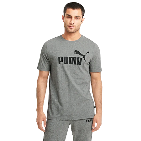 Camiseta Puma Masculina Essentials Big Logo - cinza