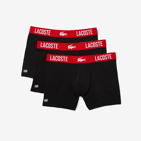 Cueca Box Masculina Lacoste -  Preta ( 3 unidades) 5H1308
