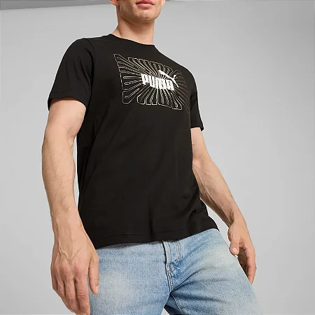 Camiseta  Puma Masculina Graphics Foil- Preta