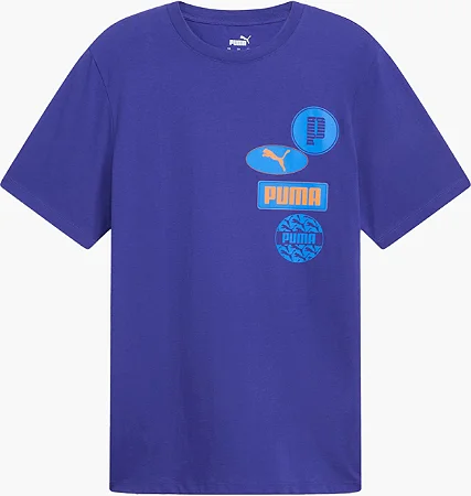Camiseta Puma Masculina Graphics Icon Tee-  Azul Royal