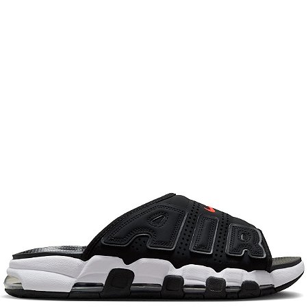 Chinelo Nike Masculino slide Air More Uptempo- Preto + branco