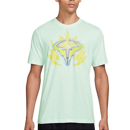 Camiseta Nike  Masculina Court Dri-FIT  Rafael Nadal -Verde FV8436