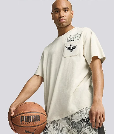 Camiseta  Puma Masculina x Lamelo Ball Bucks- Creme
