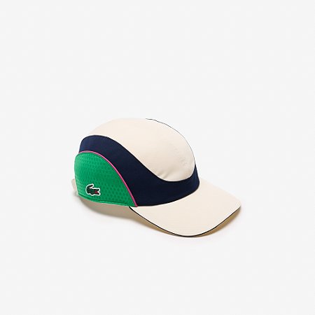 Boné Lacoste Sport Masculino  Losango- Creme/verde/azul