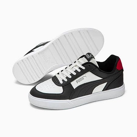 Tênis Puma Masculino Caven BDP- Branco/preto/vermelho 384315