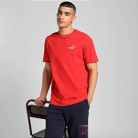 Camiseta Puma Masculina Ess Small No. 1 Logo Tee- Vermelha