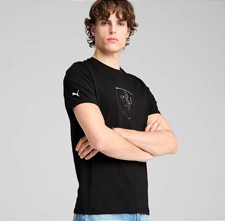 Camiseta PumaMasculina Ferrari Race Tonal- Preta