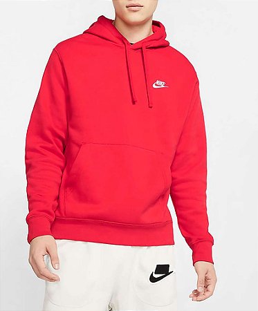 Moletom Nike Masculino Club Fleece - Vermelho  BV2654