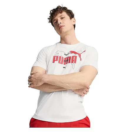 Camiseta Puma Masculina Logo Lab Summer Tee- Branca