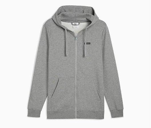 Moletom Puma Masculino Essentials Small Logo Full-Zip Sweat - Cinza 686776