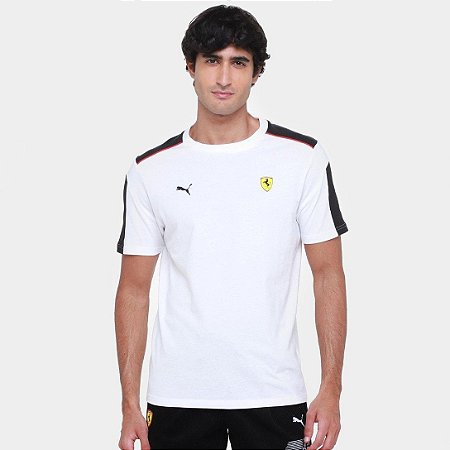 Camiseta  Puma Masculina Scuderia Ferrari Race MT7 - Branca 630196
