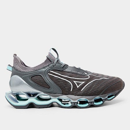Tênis Mizuno Masculino  Wave Prophecy 14 - Cinza+Azul Claro
