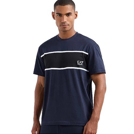 Camiseta Masculina EA7 Emporio Armani Crew Neck- Azul marinho/preta