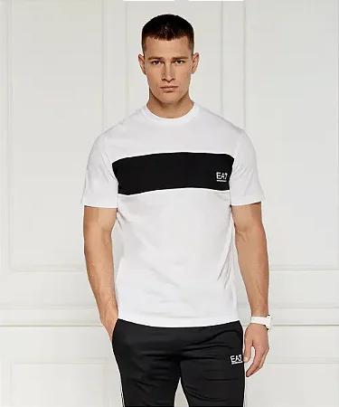Camiseta Masculina EA7 Emporio Armani Crew Neck- Branca