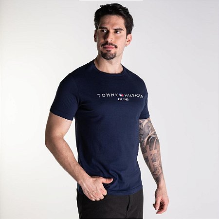 Camiseta Masculina Tommy Hilfiger 1985 - Azul  Marinho