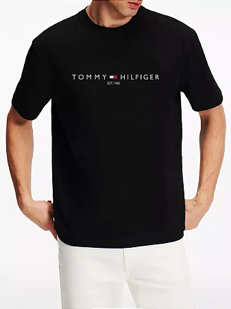 Camiseta Masculina Tommy Hilfiger 1985  - Preta