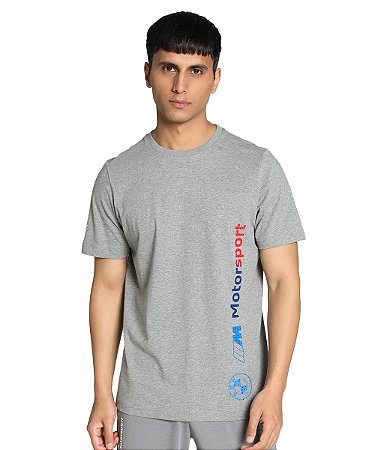 Camiseta Puma Masculina BMW Logo Tee- Cinza