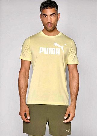 Camiseta Puma Masculina Ess. Logo Tee- Amarela 682533