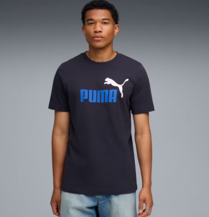 Camiseta Puma Masculina Ess Color Logo Tee- Azul Marinho 684708