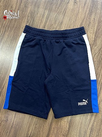Bermuda Puma Masculina Essentials Block- Azul Marinho 684690