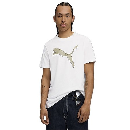Camiseta Puma Masculina Graphic Tee- Creme 688030