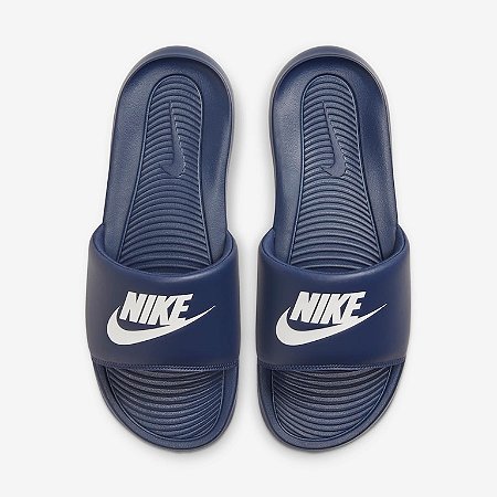 Chinelo Nike Victori One Masculino Azul Marinho + Branco CN9675