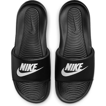 Chinelo Nike Victori One Slide Masculino - Preto + Branco CN9675