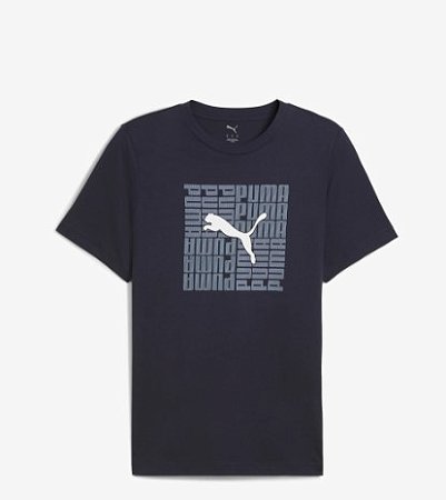 Camiseta Puma Masculina Graphic Box- Azul Marinho 688031