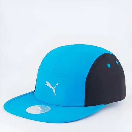 Boné Puma Masculino Essentials Running 5 Panel -  Azul 026168