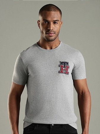 Camiseta Tommy Hilfiger Masculina Logo - Cinza