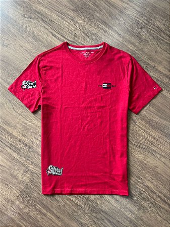 Camiseta Tommy Hilfiger Masculina Graphic Logo - Vermelha