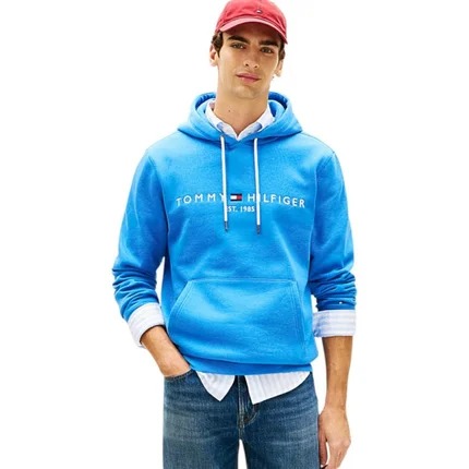 Moletom Tommy Hilfiger Masculino Logo Est. 1985- Azul 78JB335