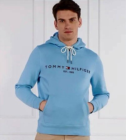 Moletom Tommy Hilfiger Masculino Logo Est. 1985- Azul 78JB335