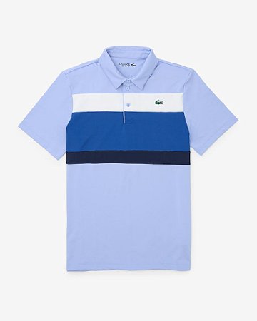 Polo Lacoste  Sport Masculina Regular Fit- Lilás/branco/azul DH8954