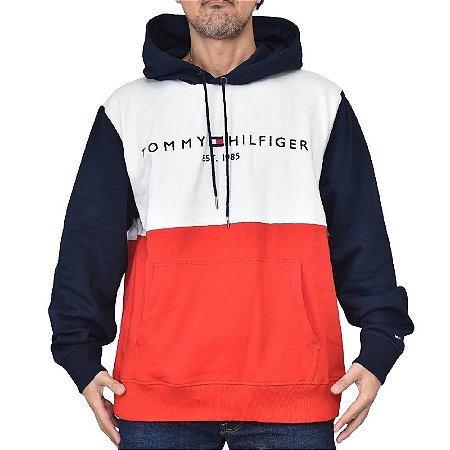 Moletom Tommy Hilfiger Masculino - Branco/azul/vermelho