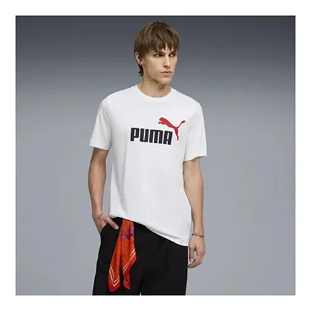 Camiseta Puma Masculina Ess Color Logo Tee- Branca 684708