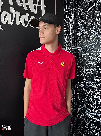 Polo Puma Masculina Ferrari Fanwear - Vinho 630873