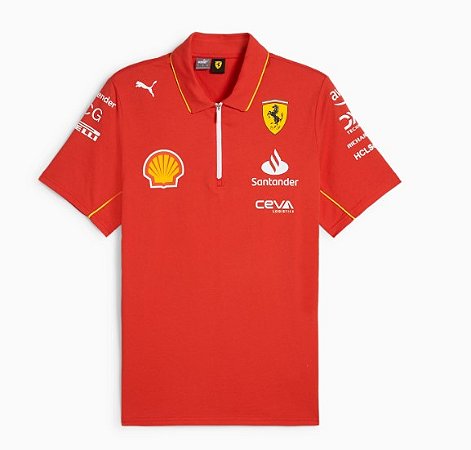 Polo Puma Masculina Scuderia Ferrari Team- Vermelho Alaranjado 763602
