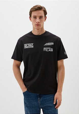 Camiseta Puma Masculina Mercedes Garage Crew Tee - Preta 621139