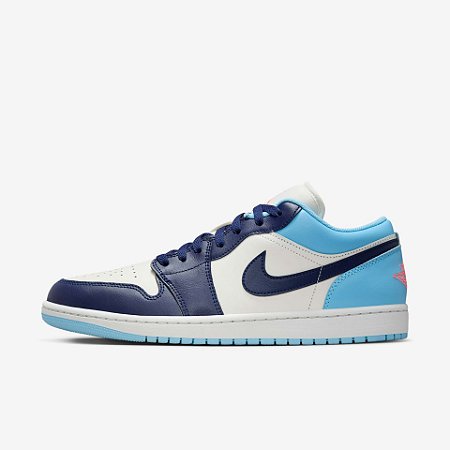 Tênis Nike Masculino Air Jordan 1 Low - Azul/branco