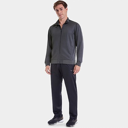 Agasalho Masculino  Mizuno II - Cinza+Preto MIMST6439