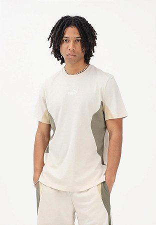 Camiseta Puma Masculina Ess Block -Bege  69169887